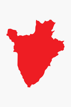 Vector graphic artwork suitable for print and web containing flat detailed map of BURUNDI