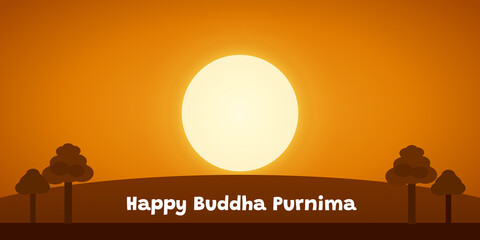 Happy Vesak Day, Buddha Purnima wishes greetings with buddha and lotus illustration. Happy Buddha Purnima, Happy Vesak Day, wishes greetings with a buddha minimal vector illustration.  © Gowravhraaj Studio 
