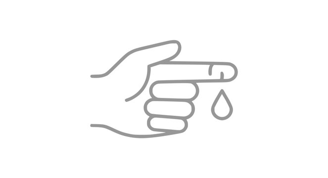 Finger prick blood drop medical test icon