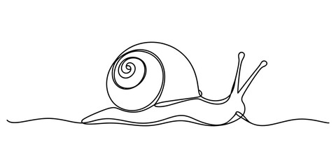 Continuous single line drawing of a cute snail © JCS Graphic Design 