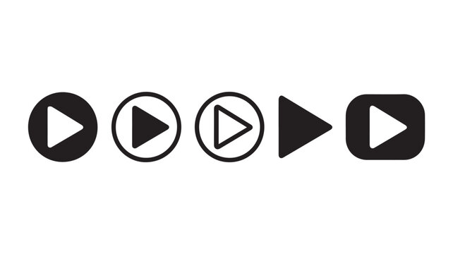  play button icons set