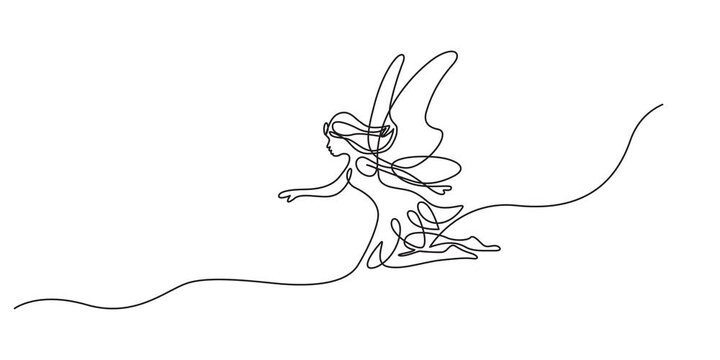 Continuous one line art drawing Fairy Animation video,Moon continuous one line drawing in minimalist abstract style, moon with women face, self drawing of single line drawing woman sitting on crescent