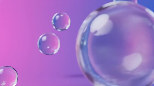 Glasslike glowing frames shimmer in gradient tones of purple and blue. Soft lighting refractions create a futuristic clean digital interface look.