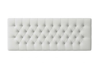 Fototapeta premium Elegant tufted grey mattress with quilted pattern design isolated on white background