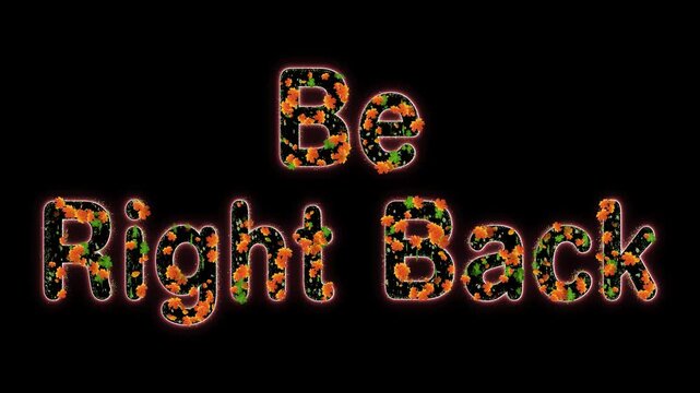 Be Right Back Text Animation with Autumn Maple and Green Leaves. Professional BRB Screen with Vibrant Fall Foliage and Nature Elements. 