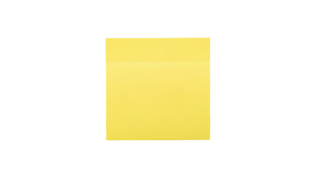 Blank yellow postit note isolated on transparent background
