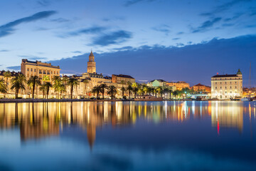 Obraz premium Split, Croatia at Blue Hour