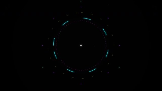 Dynamic Circular Motion Animation Featuring Futuristic Digital Effects with Vibrant Color Transitions and a Cool Tech Style Video