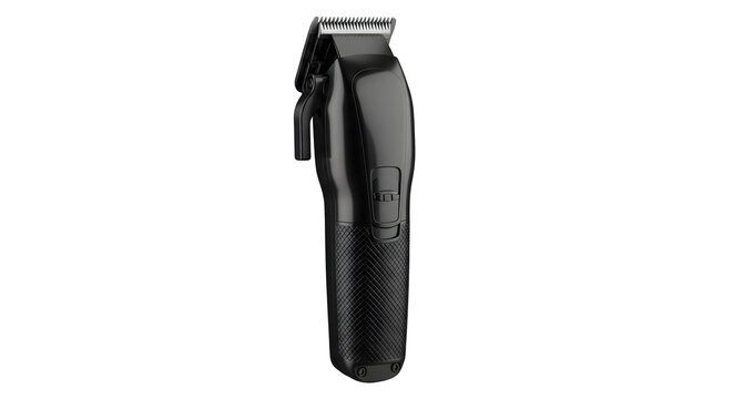 Matte Black Professional Hair Clipper Isolated on White Background