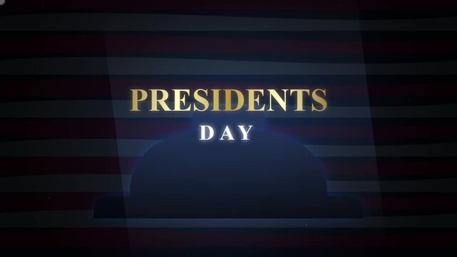 Presidents Day Motion Graphic with Patriotic Stripes and Top Hat Icon