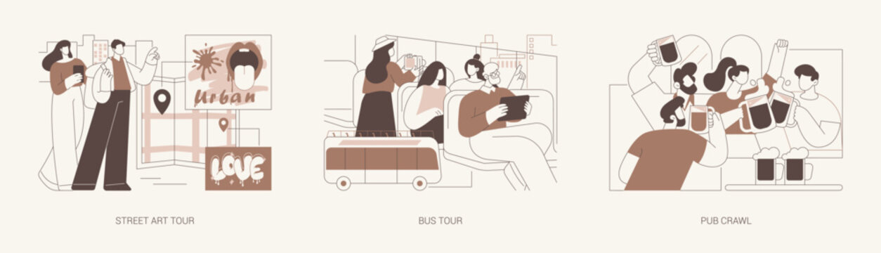City tourism isolated cartoon vector illustrations se