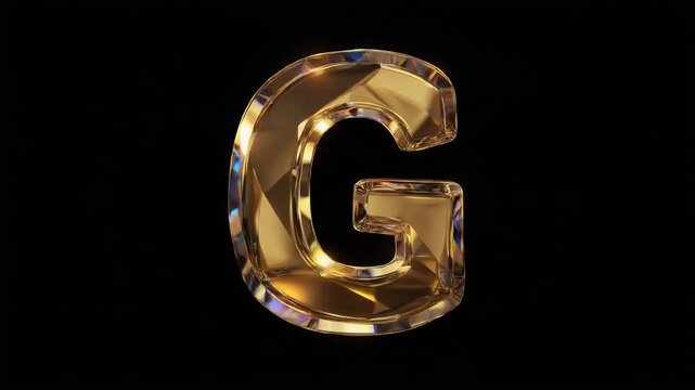 Luxury Metallic and Transparent Letter G, Alphabet Character Illustration, Generative AI video