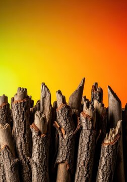 A pile of weathered, dry wooden sticks collected from the forest floor, showing rough bark texture and natural decay patterns, branch, simple, nature