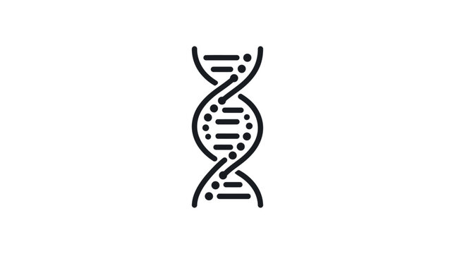 Vector illustration of a molecular fork and knife structure symbolizing the chemistry of life and biotechnology research through a genetic DNA helix model
