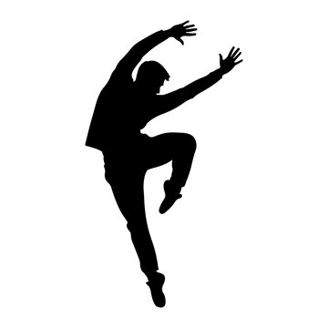 Black silhouette of a dancing man Vector