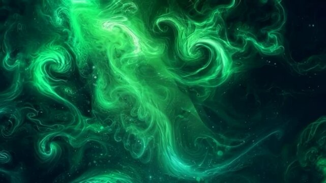 Emerald green marble swirl texture with organic fluid shapes and glowing accents. Abstract liquid art background with intricate smoke-like patterns. Luxury artistic wallpaper design. 4k
