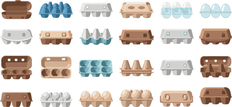 For this vector set featuring various egg cartons, here's an SEO-friendly title and keywords