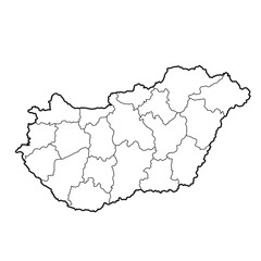 Obraz premium Hungary map country and regions border
