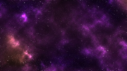 Purple Pink Cosmic Nebula Background with Glittering Stars and Deep Space Texture © Rafia