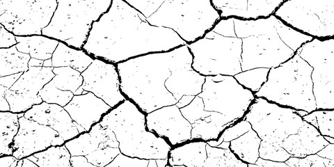 Detailed parched earth background with cracked dry soil texture and dramatic deep fissure terrain patterns for design use. © Afridi