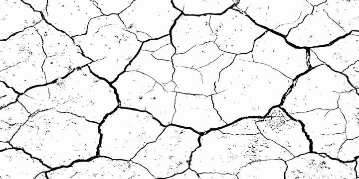 Detailed drought cracked soil texture background with rugged dry earth patterns and weathered environmental surface design.