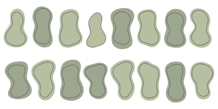 Set of abstract organic blob shapes, modern design elements for various creative projects