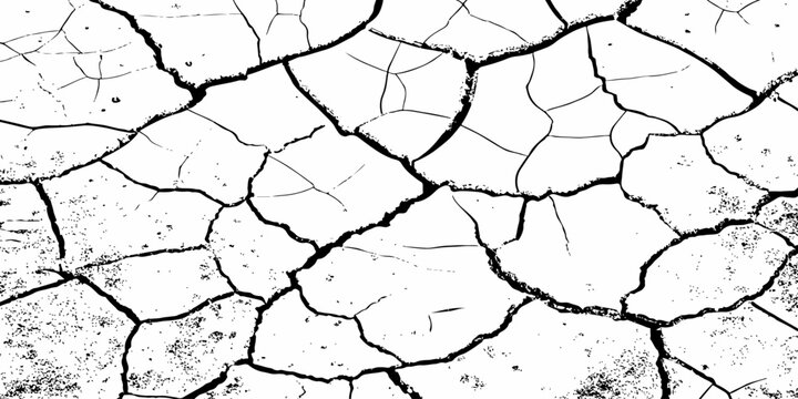 High detail dry cracked earth texture with dramatic drought patterns and rugged parched ground surface background design.
