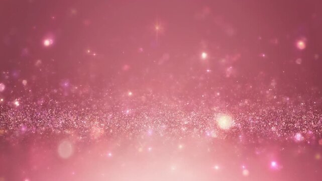 シャンパンピンクきらめきダスト シームレスループ抽象モーション背景 プレゼン用 16:9 4K
