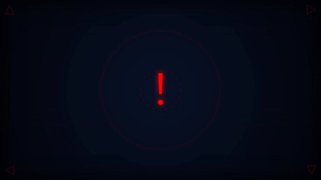Dramatic Close-Up of Red Exclamation Mark on Dark Background Creating Urgency in Motion Animation