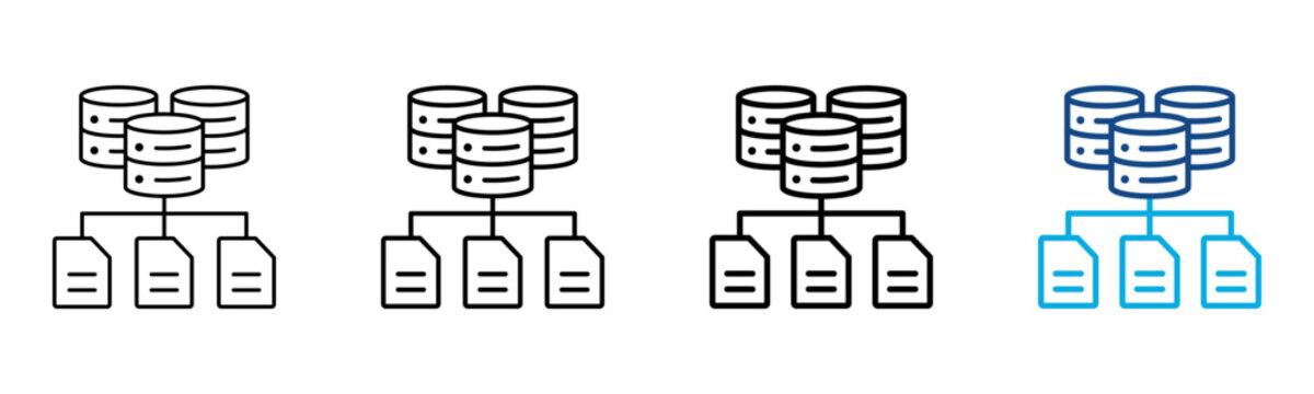 Data Structure Icon Different Style Outline Collection Set Vector Illustration