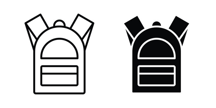 Backpack icon. Glyph solid icons collection. Line symbols