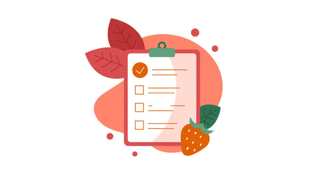 Flat design document or form with clipboard and pen icon on colorful background Vector
