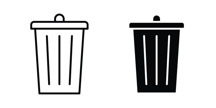 Bin icon. Glyph solid icons collection. Line symbols