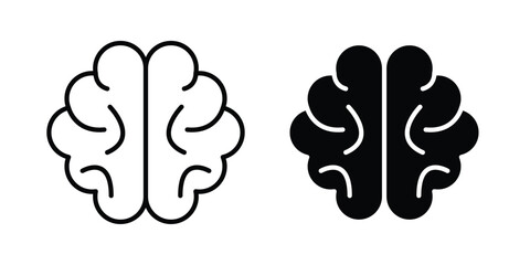 Brain icon. Glyph solid icons collection. Line symbols © Chummi