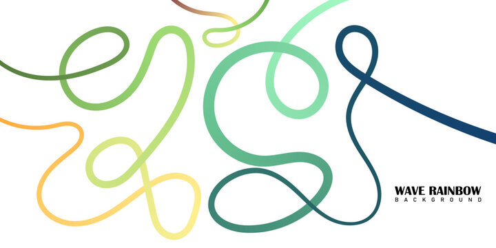 Wave rainbow abstract colorful swirls and lines on white background with abstract, background