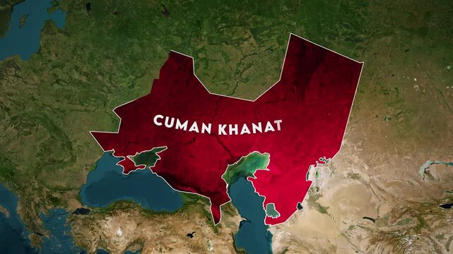 Cuman Khanates Map Animation. Historical map animation of the Cuman Khanates 4k.