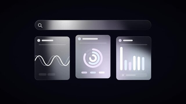 An incredibly sleek opal silver illuminated glass UI, providing a pristine, minimalist, and highly professional tech aesthetic.