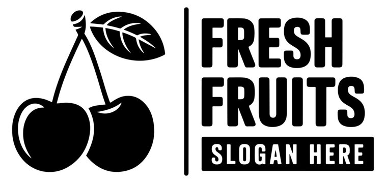 fresh fruit logo label set