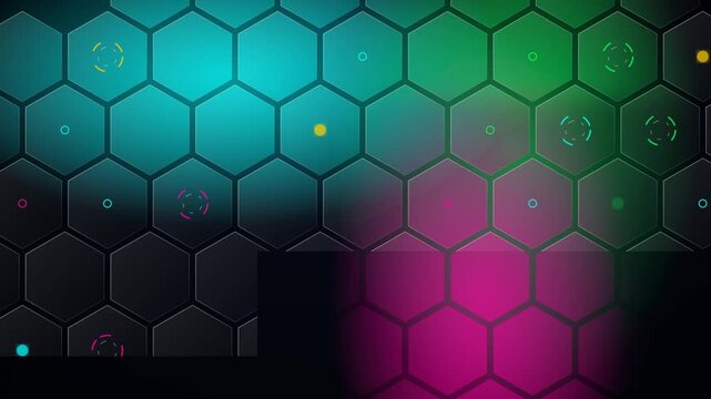 A futuristic glassmorphism AI honeycomb animation, showing neural processing and data connection through frosted hexagonal panels.