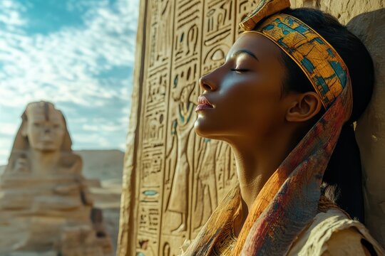 Ma'at Goddess Embodying Truth Justice Balance at Giza Sphinx Pyramids Temple