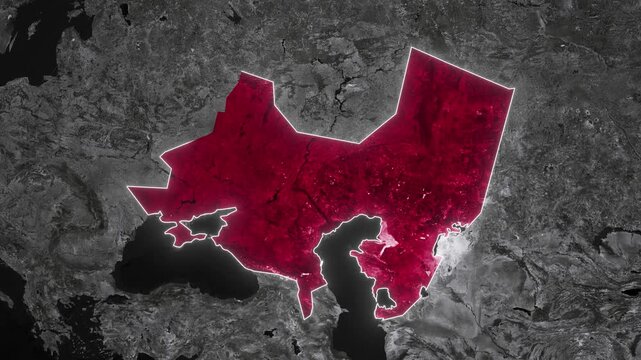 Cuman Khanates Map Animation. Documentary, glowing outline, Dark map animation of the Cuman Khanates. 4k.