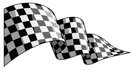 Waving checkered flag symbolizing victory and racing finish line. © Sania