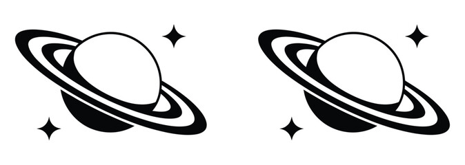 Saturn planet vector illustration featuring ringed celestial body designs for astronomy, space science and cosmic themed graphics. © MASUD MOMENA