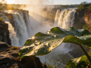 Fototapeta premium Pristine Wilderness and Plunging Waters of Victoria Falls