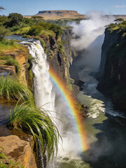 Fototapeta premium Pristine Wilderness and Plunging Waters of Victoria Falls