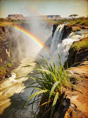 Fototapeta premium Pristine Wilderness and Plunging Waters of Victoria Falls