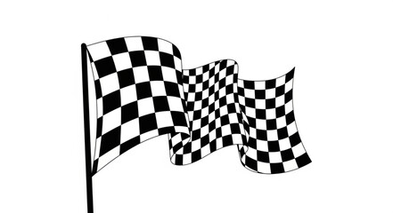 Fototapeta premium Waving Checkered Flag Symbolizing Victory and Racing.