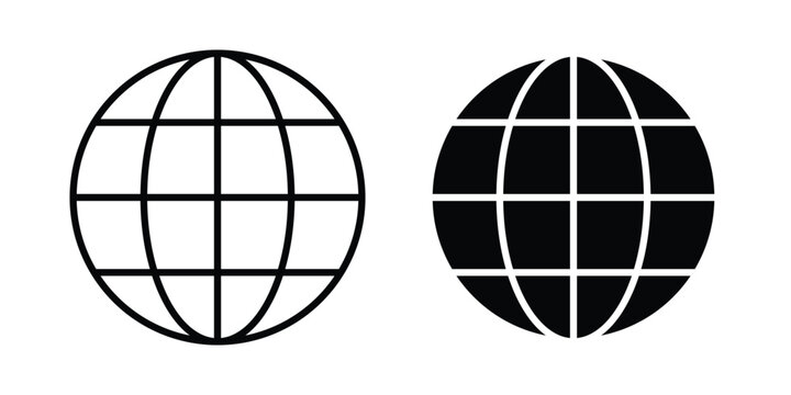 Globe icon. Glyph solid icons collection. Line symbols