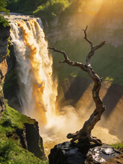 Fototapeta premium Pristine Wilderness and Plunging Waters of Victoria Falls