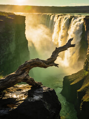 Fototapeta premium Pristine Wilderness and Plunging Waters of Victoria Falls